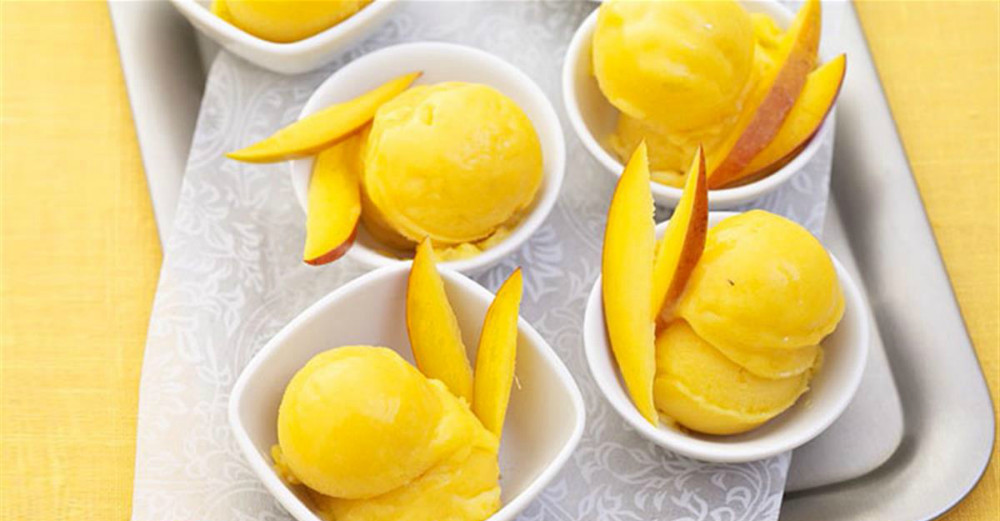 Receta de yogur de mango congelado
